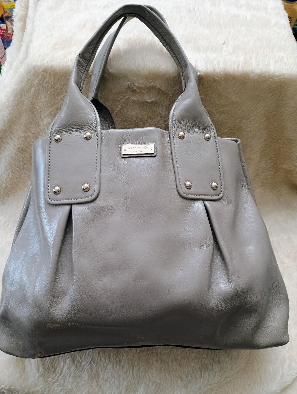 Kate Spade Summerville Louis Gray Patent Leather Tote Bag